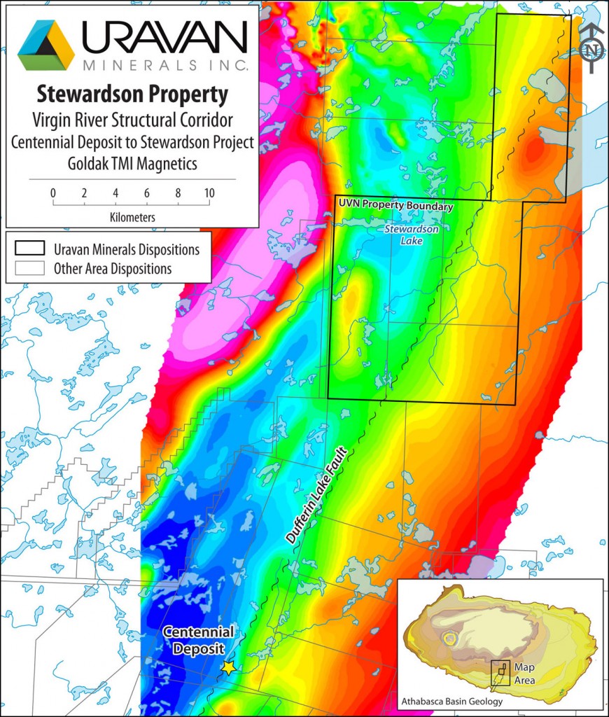 Stewardson Property - Uravan Minerals Inc. - ZTEM survey