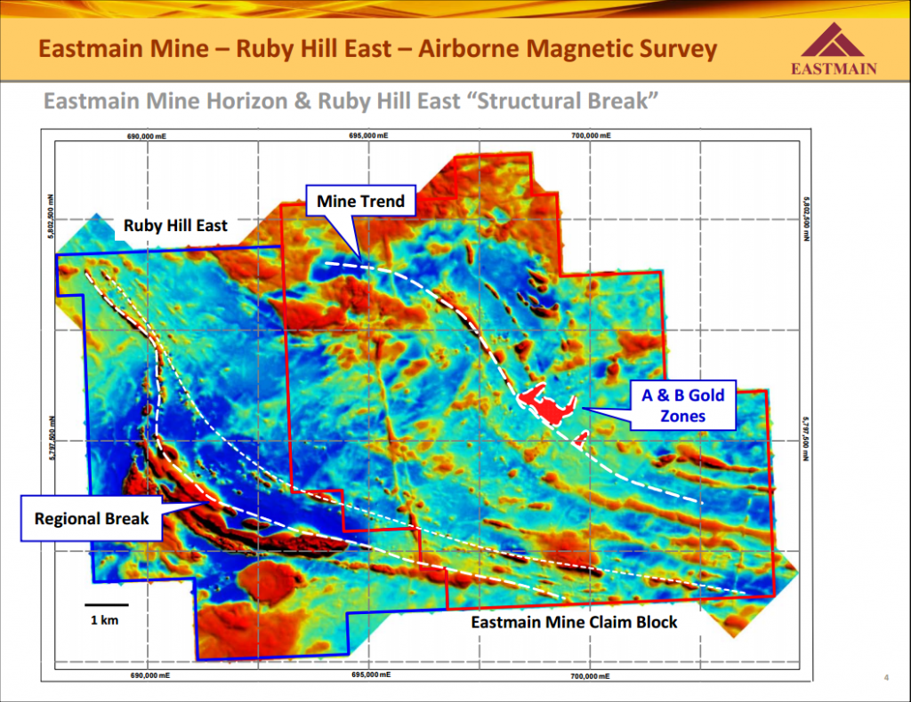 Eastmain Mine – Ruby Hill East – Airborne Magnetic Survey