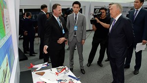 Keith Fisk, Managing Director of Geotech with the President Nursultan Nazarbayev